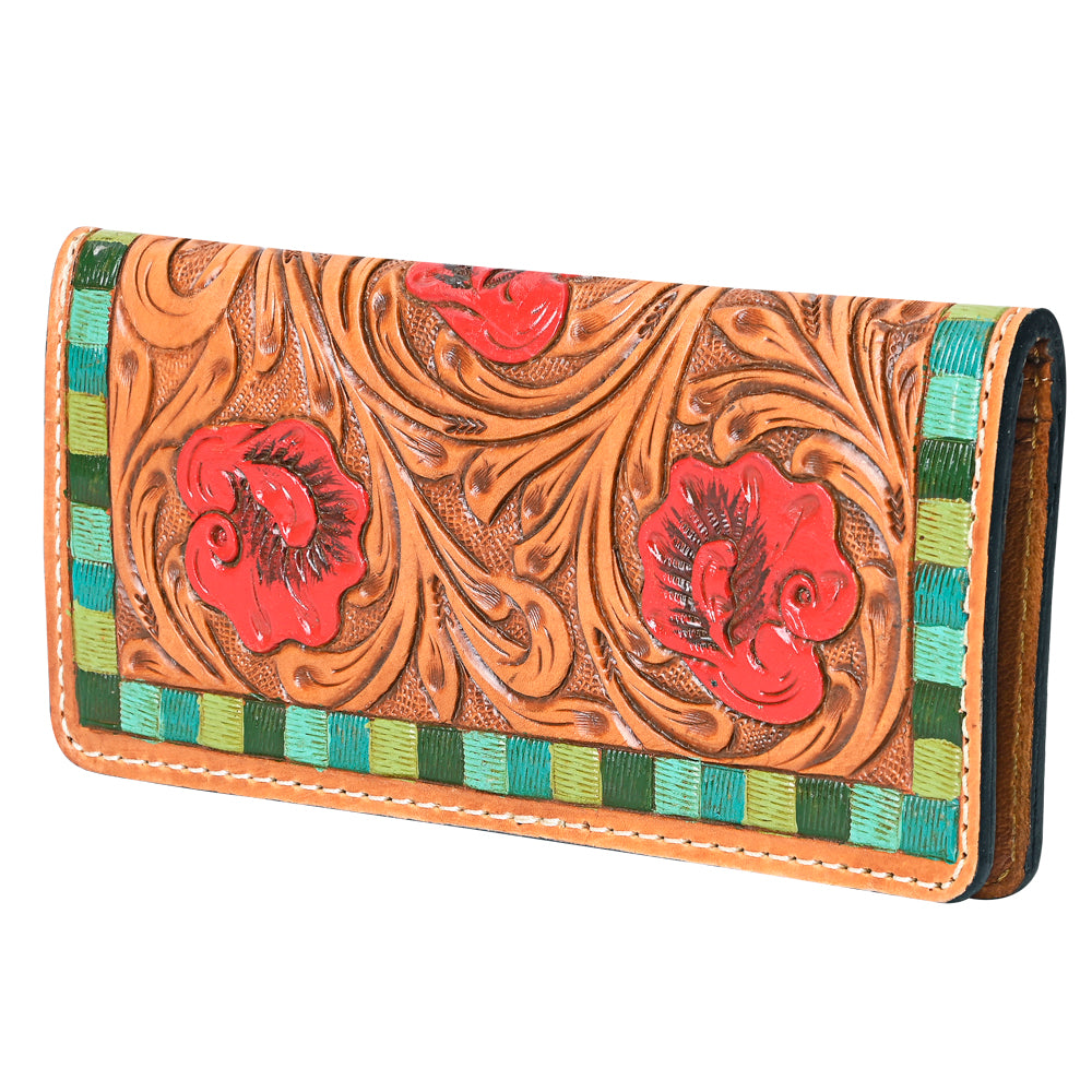OHLAY WALLET Hand Tooled Genuine Leather women bag western handbag purse