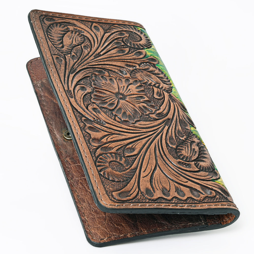 OHLAY WALLET Hand Tooled Genuine Leather women bag western handbag purse