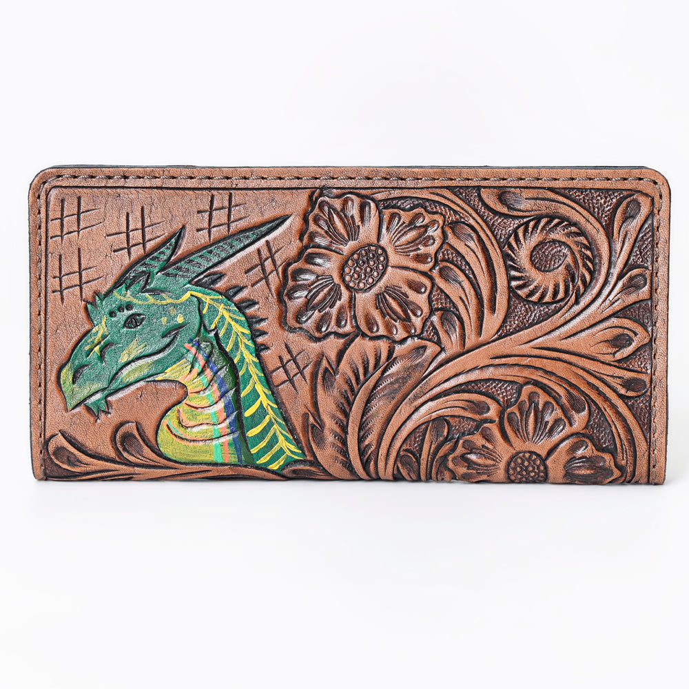 OHLAY WALLET Hand Tooled Genuine Leather women bag western handbag purse