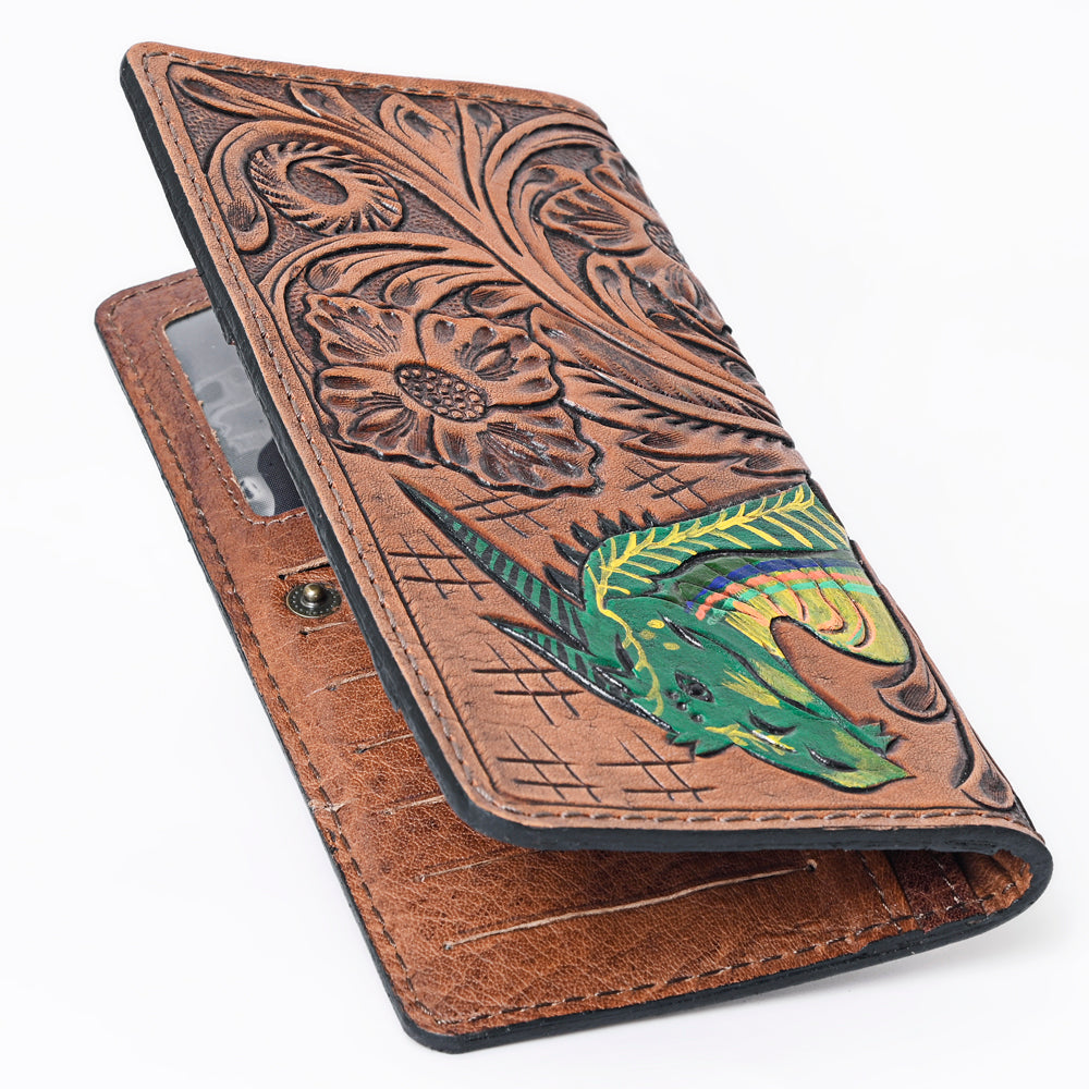 OHLAY WALLET Hand Tooled Genuine Leather women bag western handbag purse