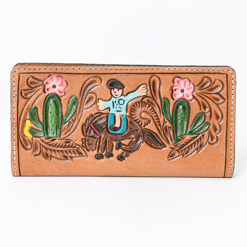 OHLAY WALLET Hand Tooled Genuine Leather women bag western handbag purse
