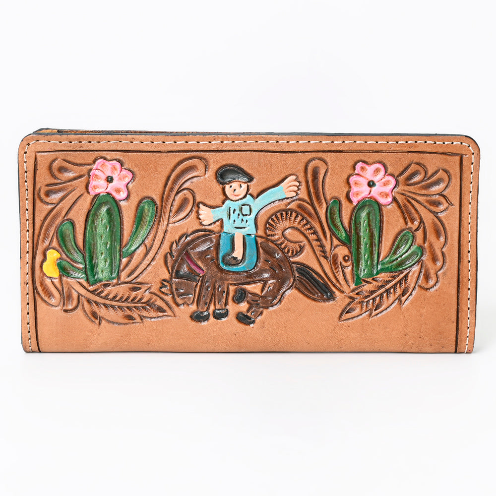 OHLAY WALLET Hand Tooled Genuine Leather women bag western handbag purse