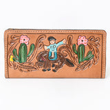 OHLAY WALLET Hand Tooled Genuine Leather women bag western handbag purse