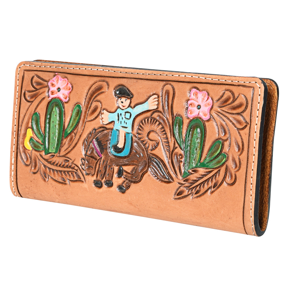 OHLAY WALLET Hand Tooled Genuine Leather women bag western handbag purse