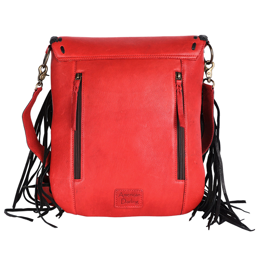 American Darling Messenger Hand Tooled Genuine Leather Western Women Bag Handbag Purse | Cute