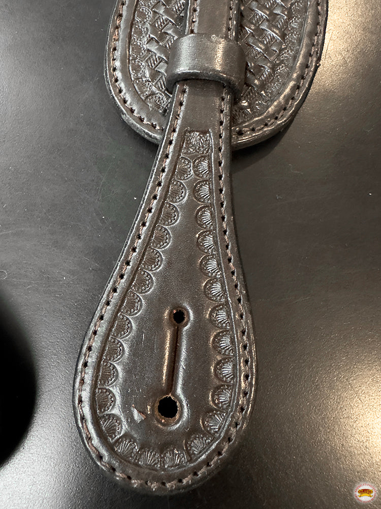 HILASON Western Men & Womens Spur Straps for Horse Riding Basket Tooled