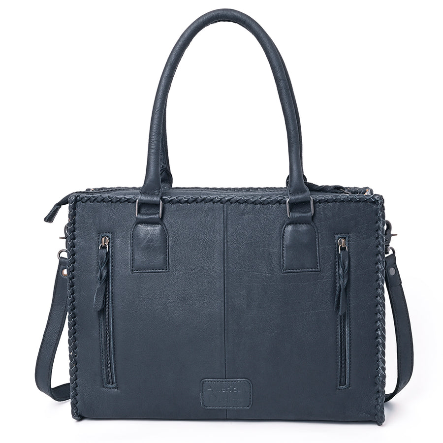 American Darling Women’s Crocodile Embossed Genuine Leather Western Tote Bag with Shoulder Strap 11in (H) X 15in (W) X 4in (D)