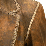 ADJKT033 Genuine Vintage leather Women shirt jacket dress ladies girl