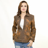 ADJKT034 Genuine Vintage  leather Women shirt  jacket  dress ladies girl