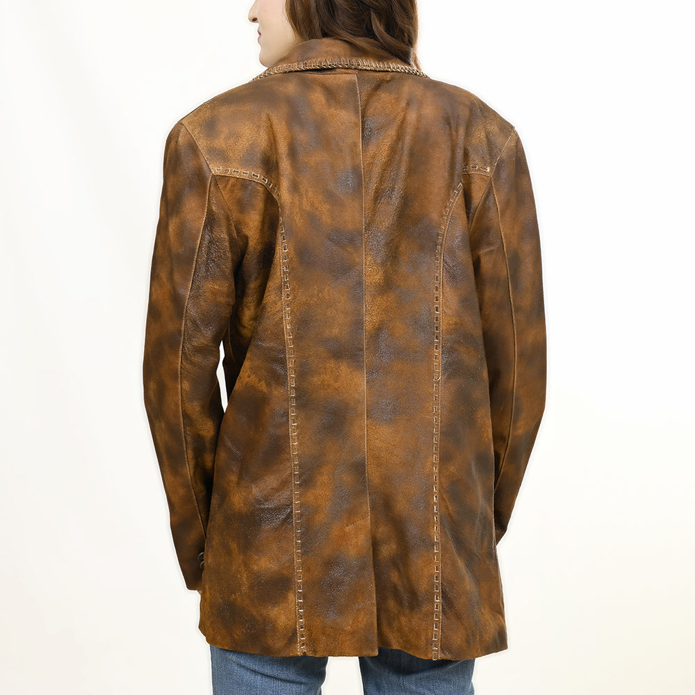 ADJKT039 Genuine Vintage leather Women shirt jacket dress ladies girl