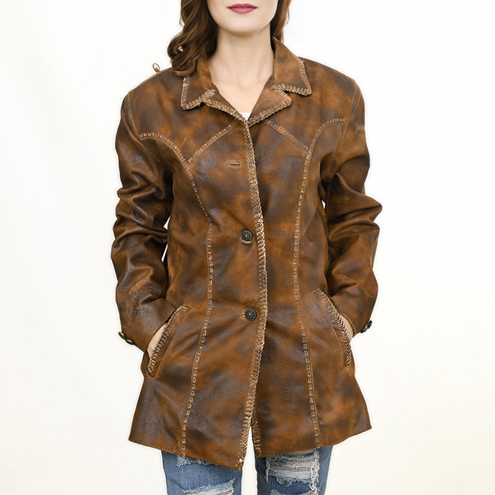 ADJKT039 Genuine Vintage leather Women shirt jacket dress ladies girl