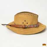 HILASON Beaded American Style Western Cowgirl Handmade Hatband Tan