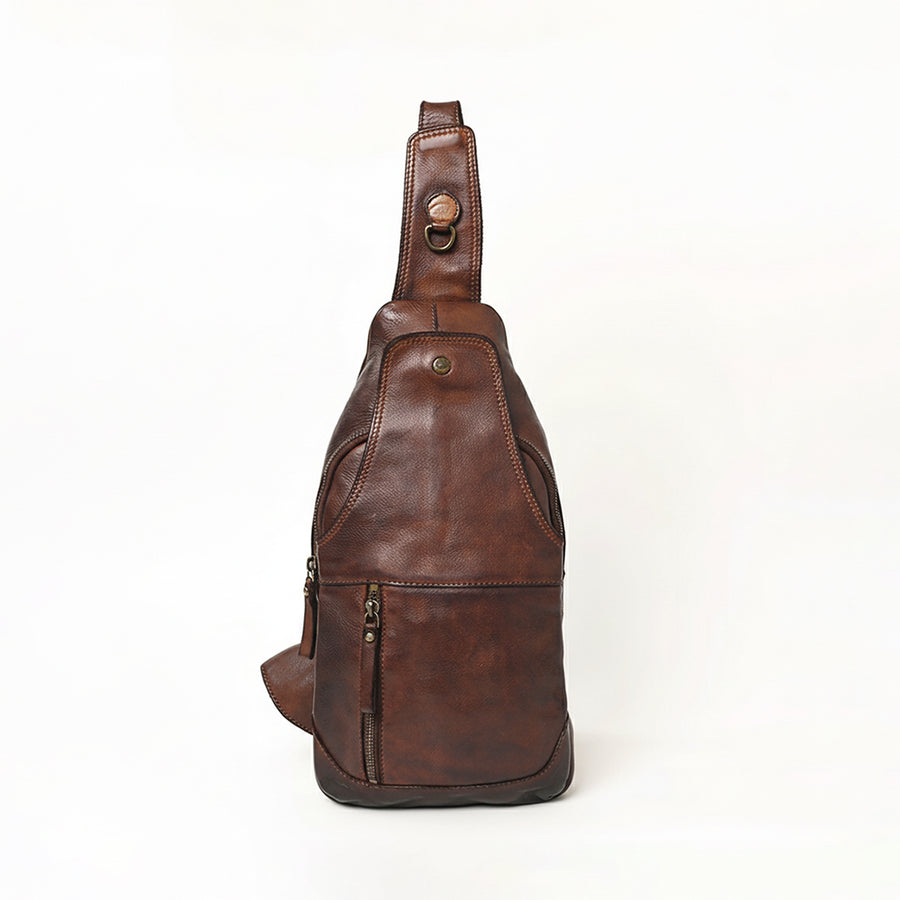 Spaghetti Western Swc202Blk Sling Vintage Handmade Drum Dyed Genuine European Cowhide Leather Women Bag Western Handbag Purse