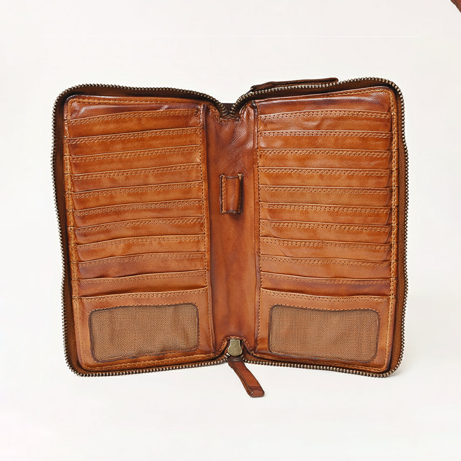 Spaghetti Western Swc432Cg Coin Purse Vintage Handmade Drum Dyed Genuine European Cowhide Leather Women Bag Western Handbag Purse