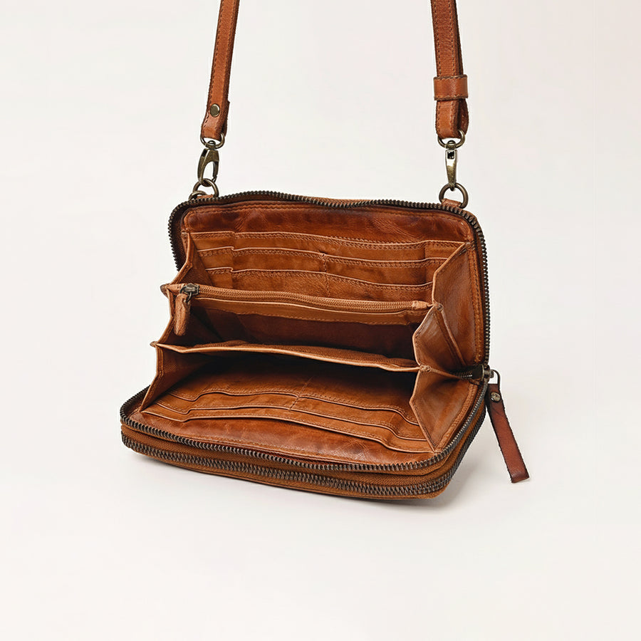 Spaghetti Western Swc433Cg Coin Purse Vintage Handmade Drum Dyed Genuine European Cowhide Leather Women Bag Western Handbag Purse