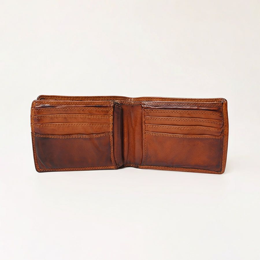 Spaghetti Western Swc463Cg Wallet Vintage Handmade Drum Dyed Genuine European Cowhide Leather Women Bag Western Handbag Purse