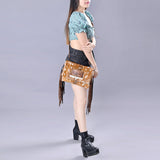 American Darling Hand Tooled Hair-On Genuine Leather Women Bag Western Handbag Purse