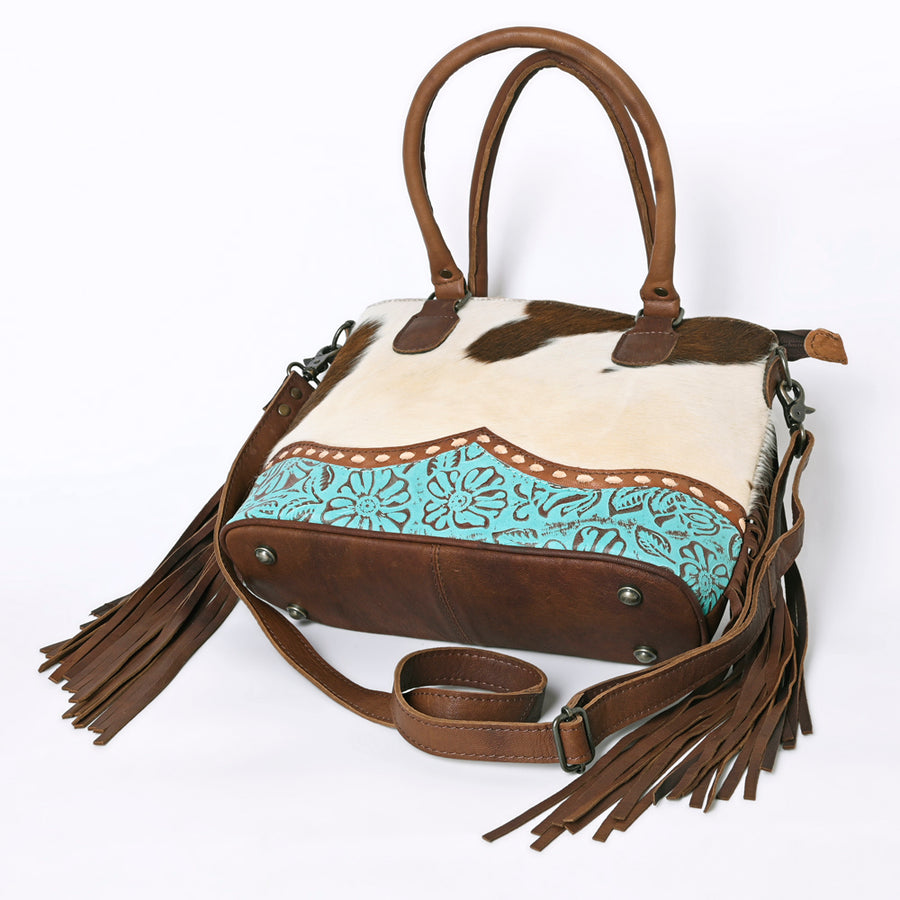 OHLAY KBG226 TOTE Embossed Hair-on Genuine Leather women bag western handbag purse