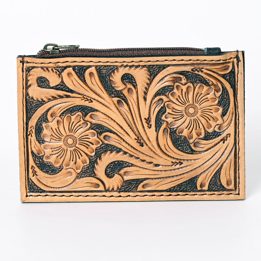 OHLAY Coin Purse Hand Tooled Genuine Leather Western Women Bag | Handbag Wallet Purses for Cute
