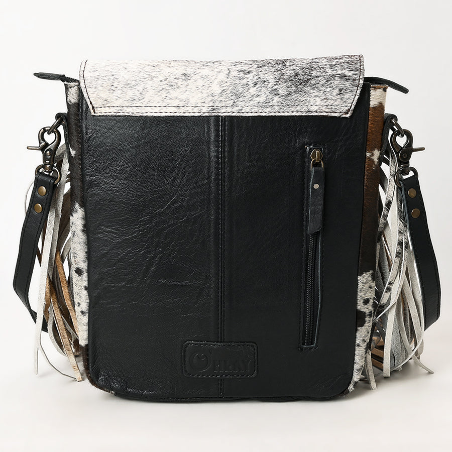 OHLAY Messenger Hand Tooled Hair-On Genuine Leather Women Bag Western Handbag Purse | Womens Handbags Belt for Summer