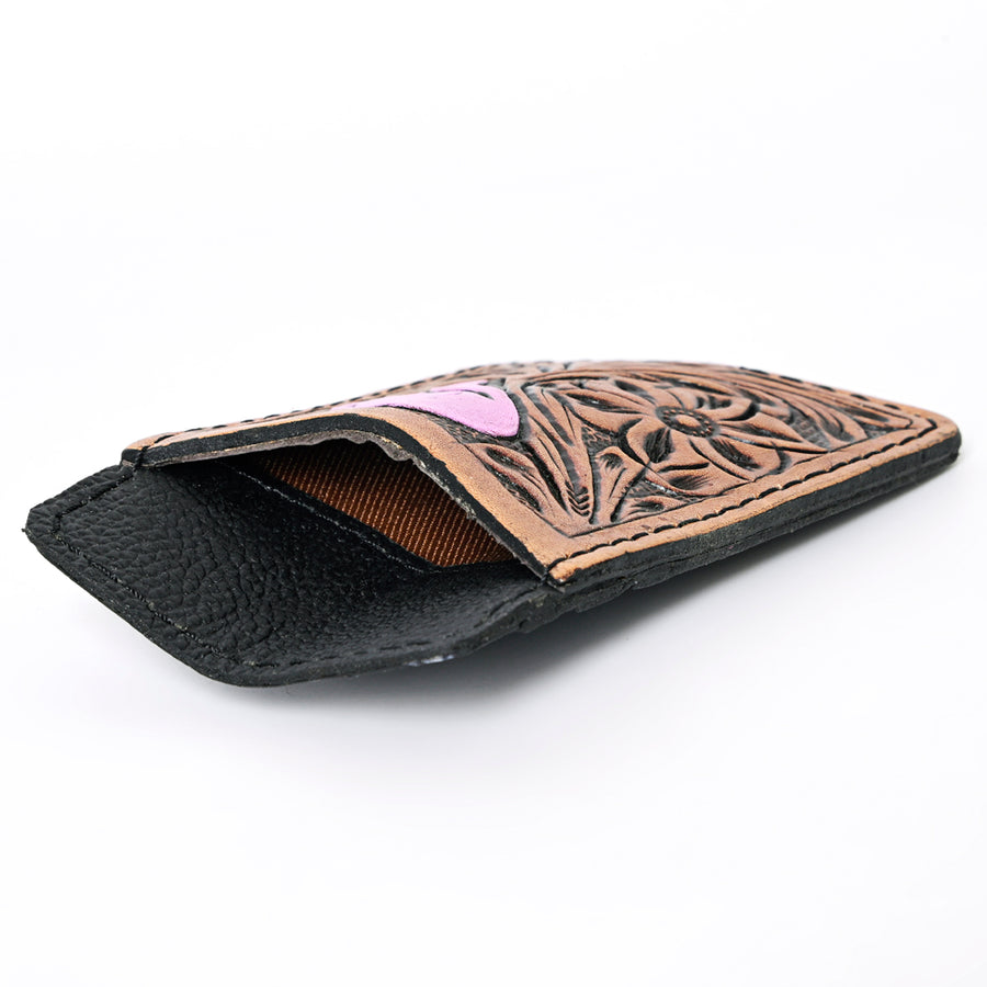 OHLAY Card Holder Hand Tooled Genuine Leather Women Bag Western Handbag Purse | for