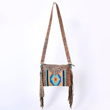 OHLAY KBG242 Cross Body Hand Tooled Upcycled Wool Genuine Leather women bag western handbag purse