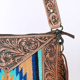 OHLAY KBG242 Cross Body Hand Tooled Upcycled Wool Genuine Leather women bag western handbag purse