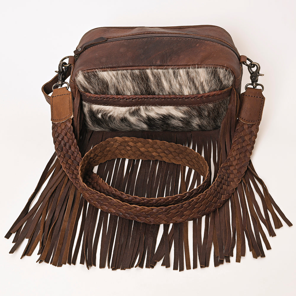 OHLAY TOILETRY Hair-on Genuine Leather women bag western handbag purse