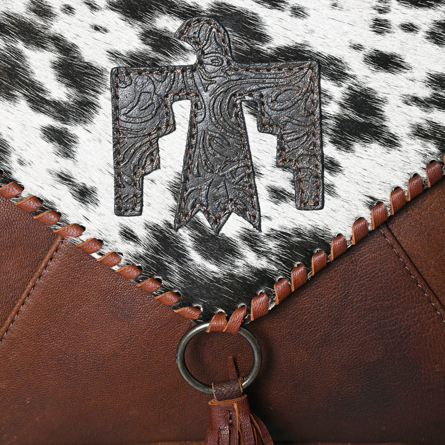 OHLAY Envelope Embossed Hair-On Genuine Leather Women Bag Western Handbag Purse | Womens Handbags Belt for Summer