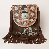 American Darling Cross Body Hand Tooled Hair on-Genuine Leather Western Women Bag Handbag Purse | Crossbody for Cute