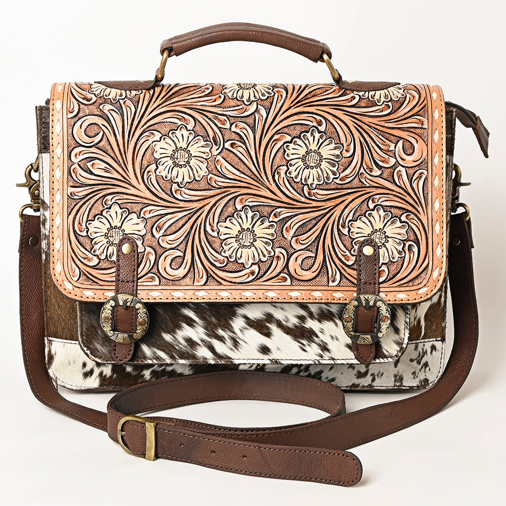 American Darling Cross Body Hand Tooled Hair on-Genuine Leather Western Women Bag Handbag Purse | Crossbody for Cute