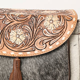 American Darling Cross Body Hand Tooled Hair on-Genuine Leather Western Women Bag Handbag Purse | Crossbody for Cute