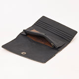 OHLAY WALLET Hand Tooled Hair-on Genuine Leather women bag western handbag purse