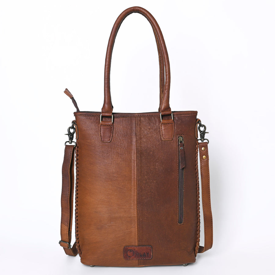 OHLAY KBG278 TOTE Embossed Hair-on Genuine Leather women bag western handbag purse