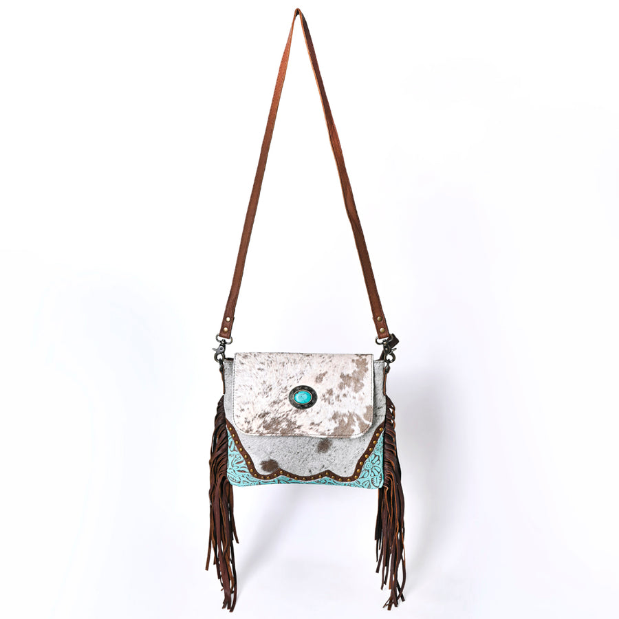 OHLAY Cross Body Embossed Hair-On Genuine Leather Women Bag Western Handbag Purse | Canvas for Womens Summer