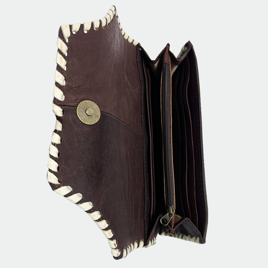 OHLAY Wallet Hand Tooled Hair-On Genuine Leather Women Bag Western Handbag Purse | Womens Handbags |Leather Belt for Summer