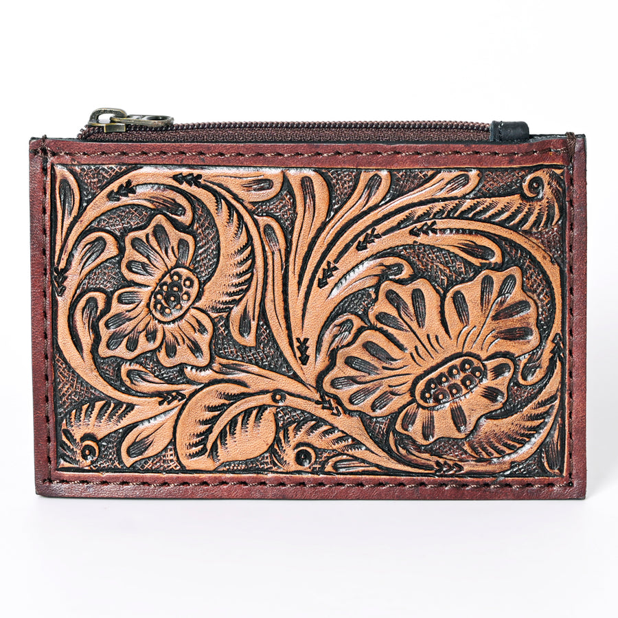 OHLAY Coin Purse Hand Tooled Genuine Leather Western Women Bag | Handbag Wallet Purses for Cute