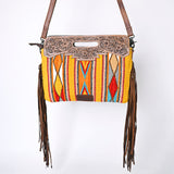 OHLAY KBG302 Clutch Hand Tooled Upcycled Wool Genuine Leather women bag western handbag purse