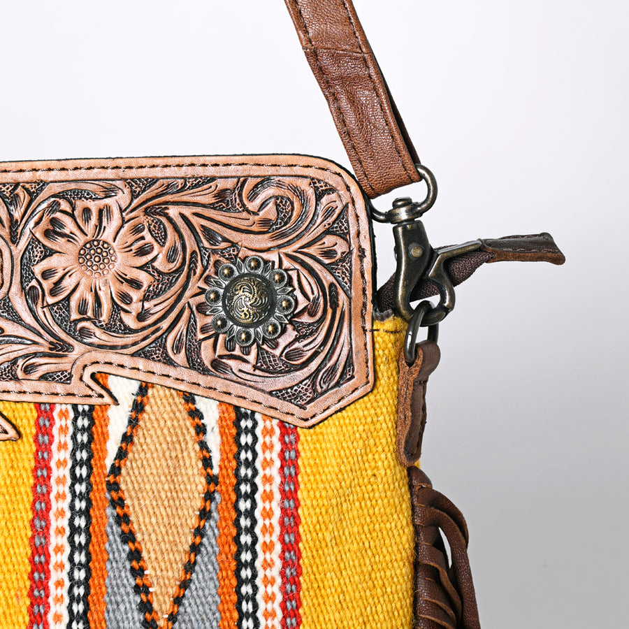 OHLAY Clutch Hand Tooled Upcycled Wool Genuine Leather Women Bag Western Handbag Purse | Purses for Cute Purs