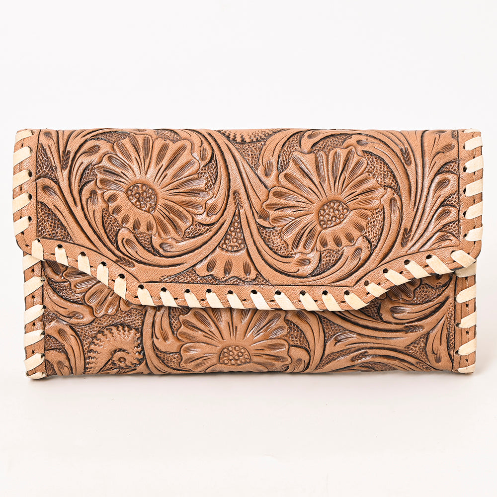 OHLAY WALLET Hand Tooled Genuine Leather women bag western handbag purse