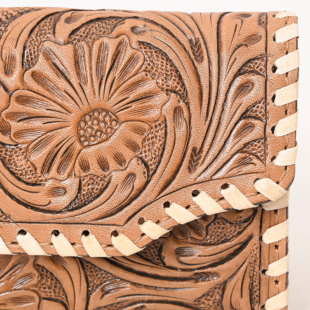 OHLAY WALLET Hand Tooled Genuine Leather women bag western handbag purse