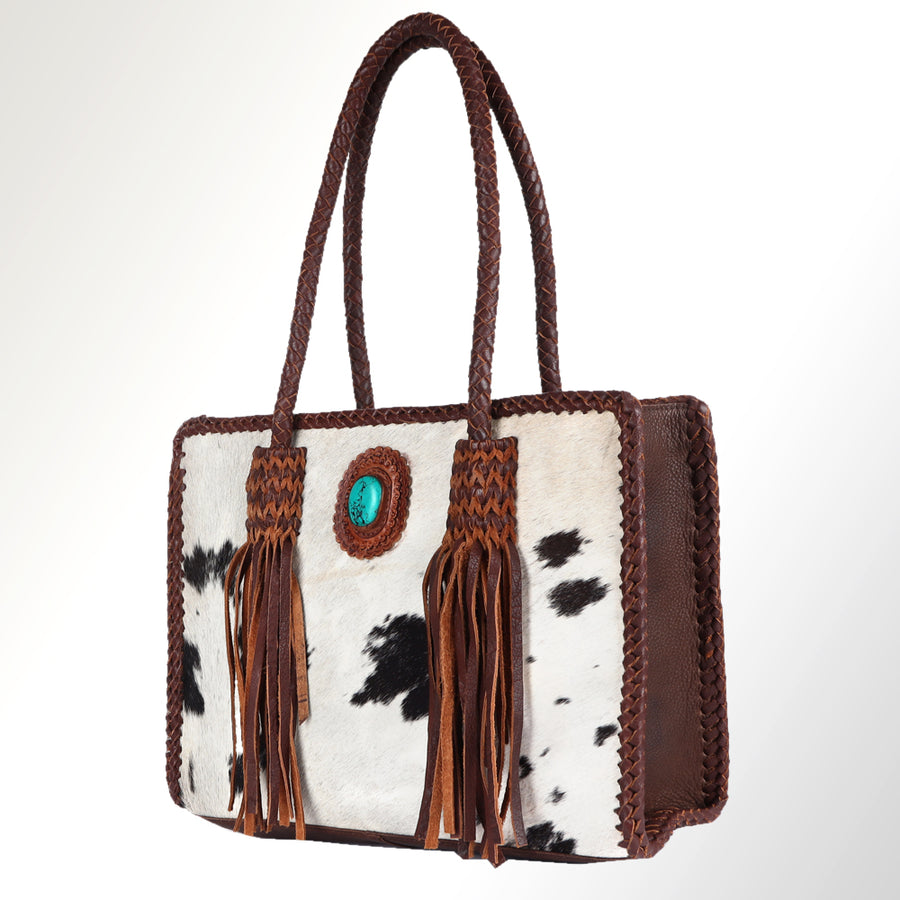ADBGM348B American Darling Hair On Genuine Leather Women Bag W. by Hilason – Cowboy and equestrian accessories