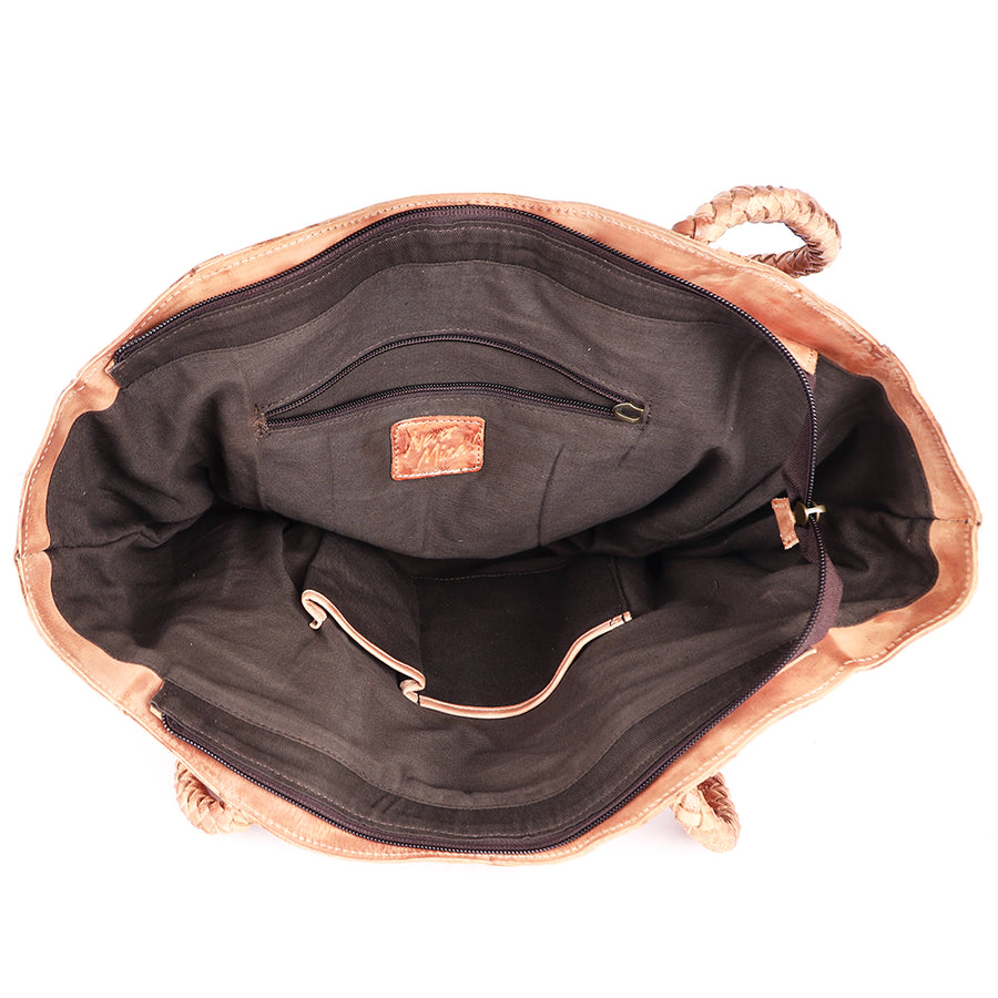 Never Mind Nmbgm141 Tote Vintage Handmade Genuine Cowhide Leather Women Bag Western Handbag Purse