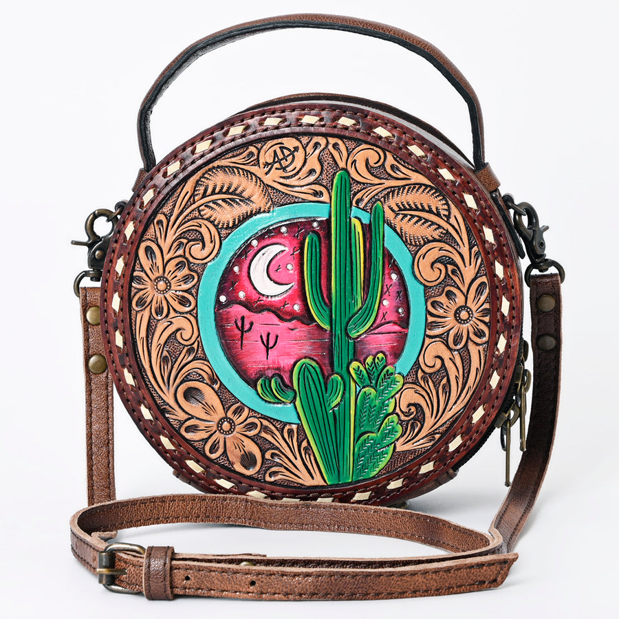 American Darling Canteen Bag Hand Tooled Genuine Leather Western Women | Handbag Purse Travel Clutch