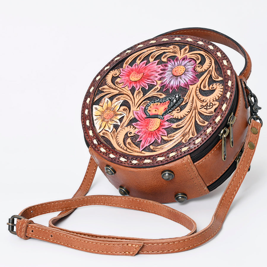 American Darling Canteen Bag Hand Tooled Genuine Leather Western Women | Handbag Purse Travel Clutch
