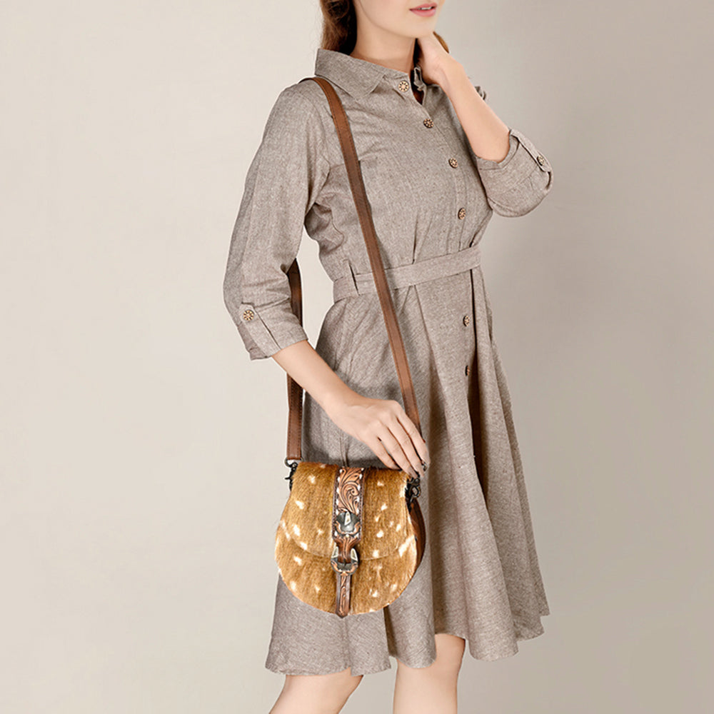 American Darling Crossbody Hair-On Genuine Leather Women Bag Western Handbag Purse