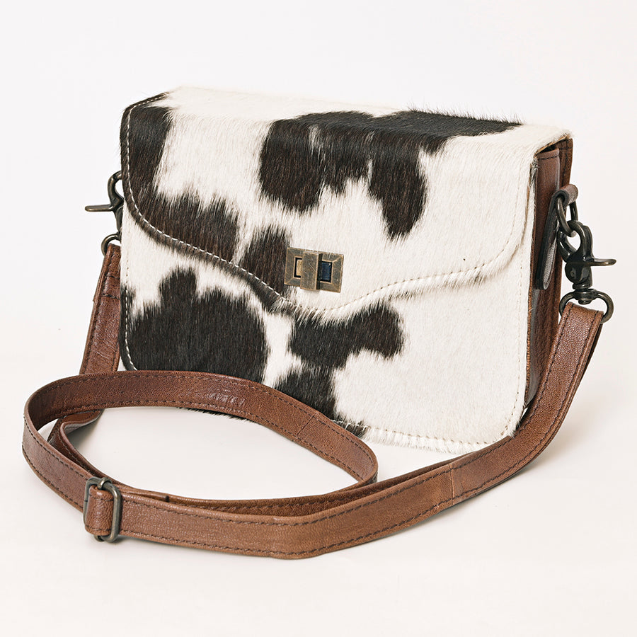 American Darling Hair-On Cowhide Genuine Leather Western Crossbody Bag - Uhorse