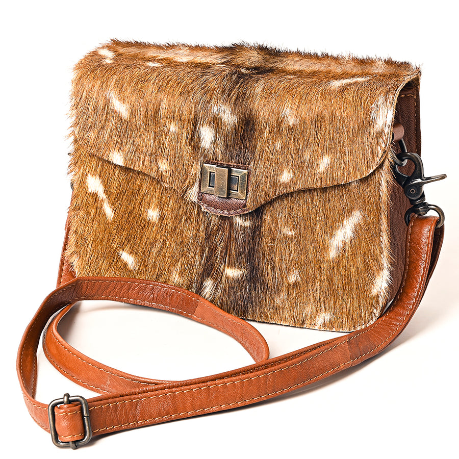American Darling Hair-On Cowhide Genuine Leather Western Crossbody Bag - Uhorse