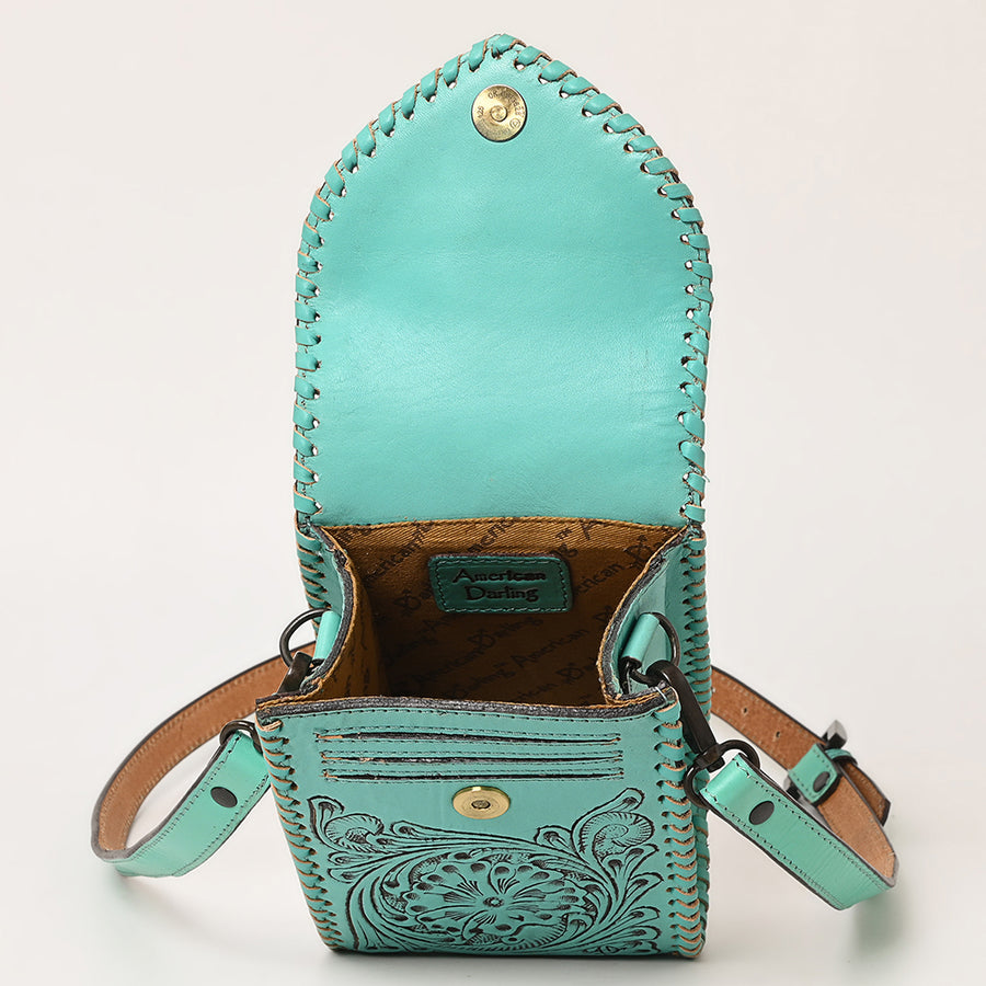 American Darling Cell Phone Holder Hand Tooled Genuine Leather Western Women Bag Handbag Purse | Travel Bags College Casual