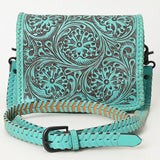 American Darling Cross Body Hand Tooled Genuine Leather Western Women Bag | Antique Tan Handbag Purse Crossbody for Cute